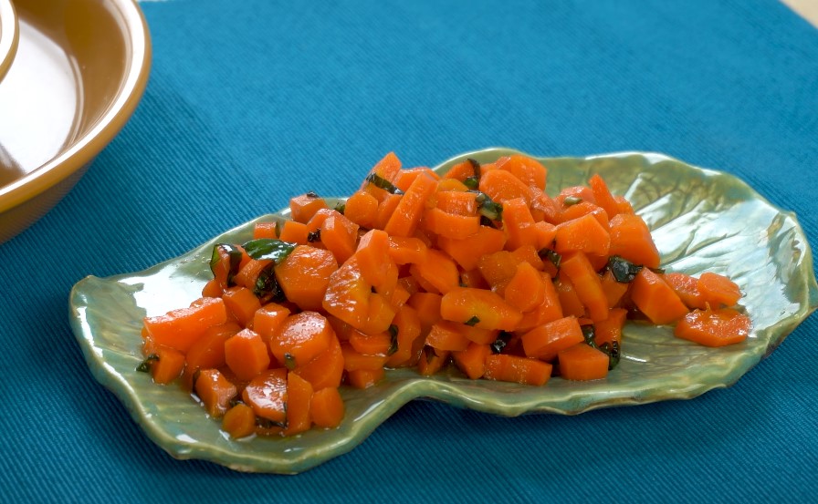 Sweet, caramelized carrots, glistening with a hint of herbs