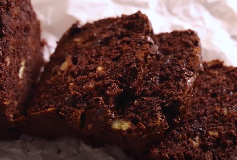 Close up view of a banana brownie