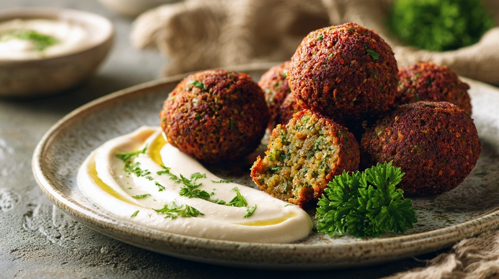 Falafel with tahini lemon sauce